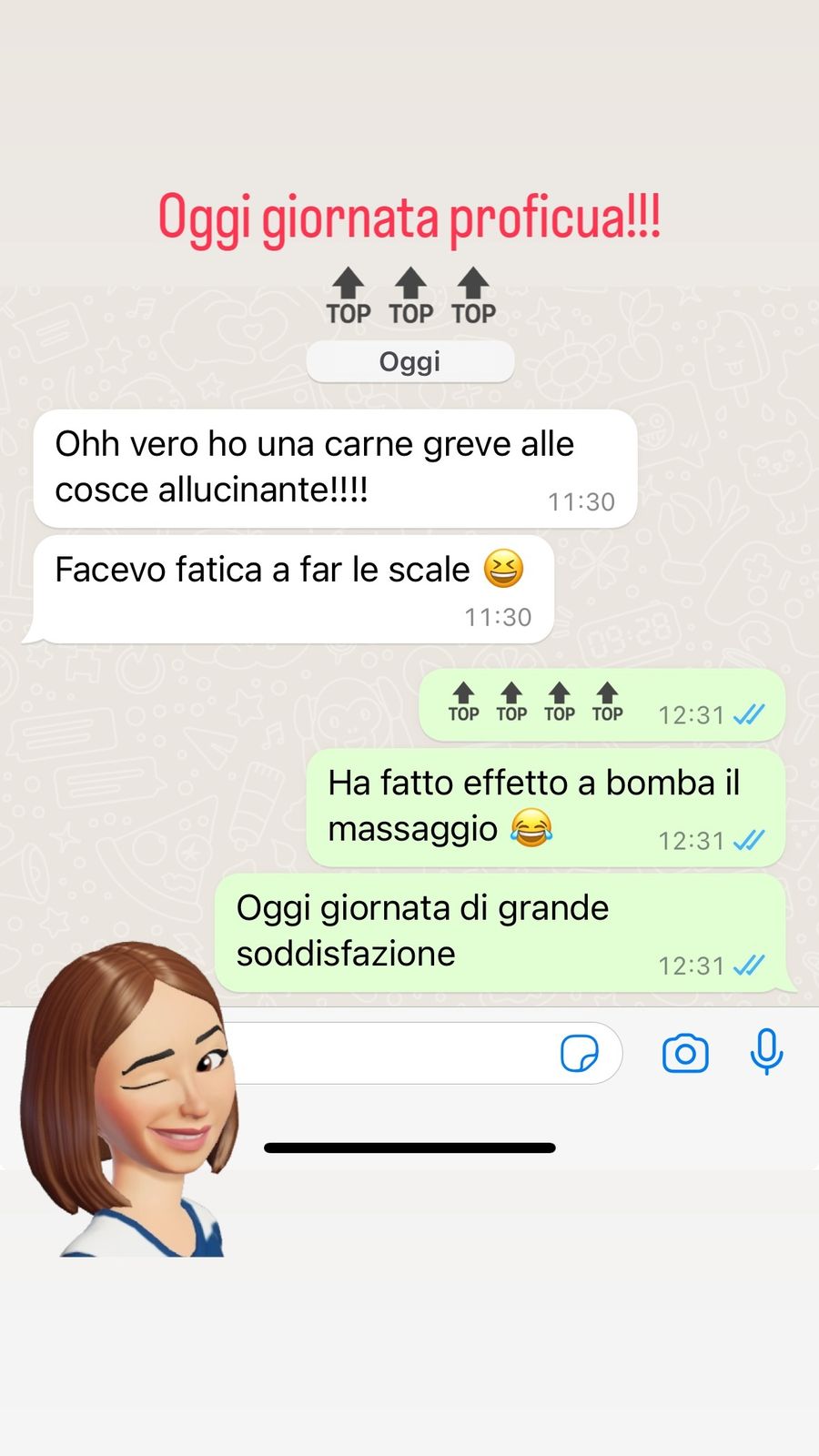 Feedback WhatsApp: ha fatto effetto a bomba il massaggio, oggi giornata di grande soddisfazione